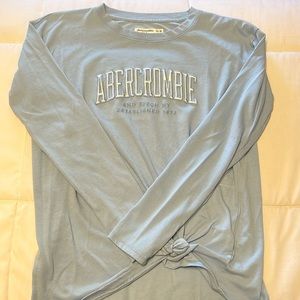 Light blue Long Sleeve Abercrombie kids top with logo
